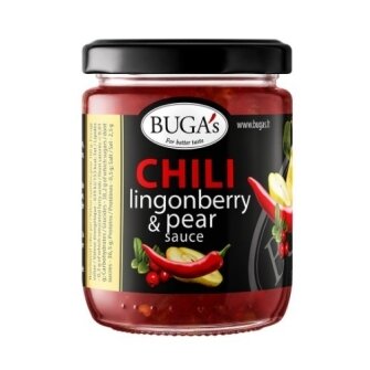Aitriųjų paprikų - bruknių, kriaušių padažas BUGA's, 170 g