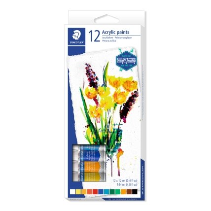 Akriliniai dažai STAEDTLER, 12 vnt. Akriliniai dažai STAEDTLER, 12 vnt.