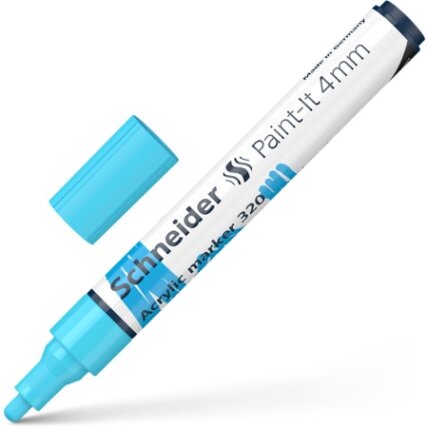 Akrilinis žymeklis SCHNEIDER Paint-it 320, 4 mm, pastelinė mėlyna sp. Akrilinis žymeklis SCHNEIDER Paint-it 320, 4 mm, pastelinė mėlyna sp.