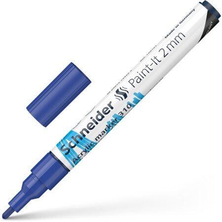 Akrilinis žymeklis SCHNEIDER Paint-it 310, 2 mm, mėlynos sp. Akrilinis žymeklis SCHNEIDER Paint-it 310, 2 mm, mėlynos sp.