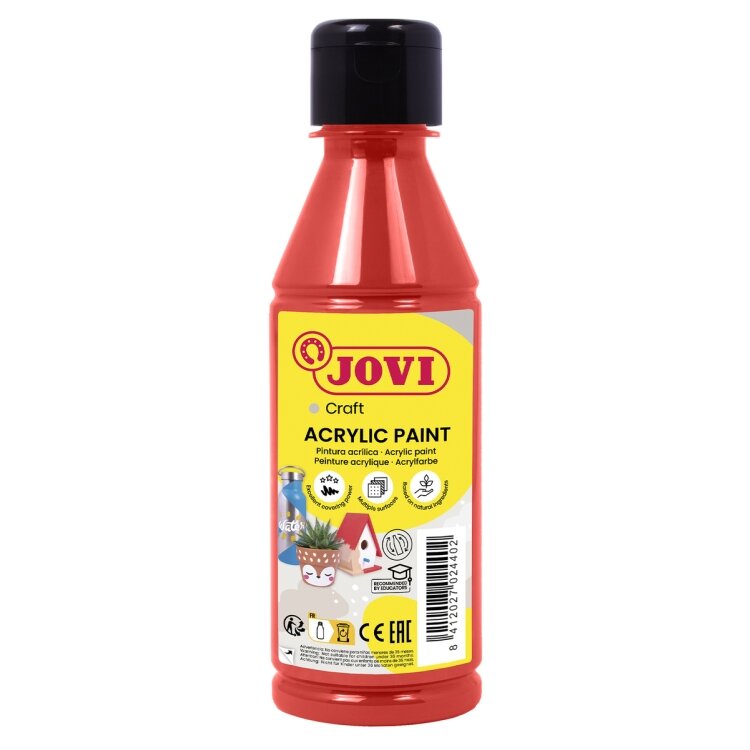 Akriliniai dažai JOVI, 250ml, raudonos sp. Akriliniai dažai JOVI, 250ml, raudonos sp.
