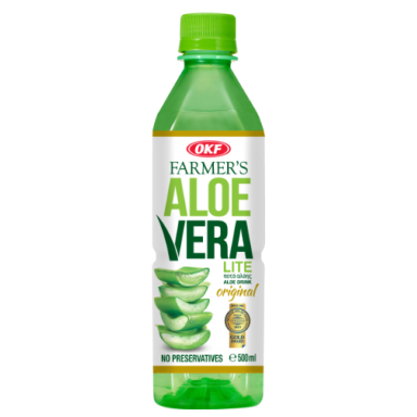 Aloe vera gėrimas, OKF FARMERS, su baltųjų vynuogių sultimis, 0,5 l