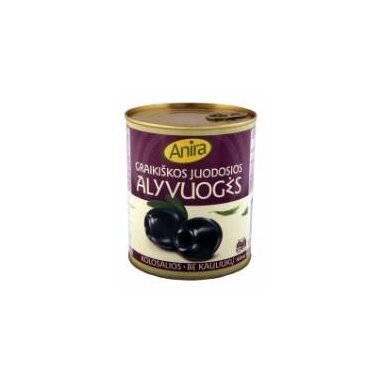 Alyvuogės ANIRA, graikiškos, juodosios, be kauliukų, L dydis, 0,82kg/0,38 kg