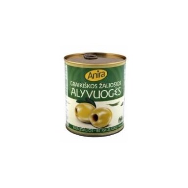 Alyvuogės ANIRA, graikiškos, žaliosios, be kauliukų, L dydis, 0,85 kg/0,82 kg
