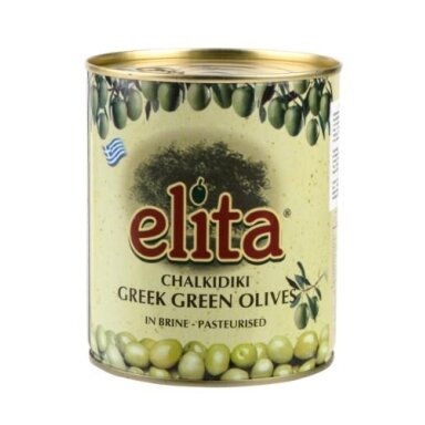 Alyvuogės ELITA žaliosios, be kauliukų, L dydis, 850 g/ 400 g