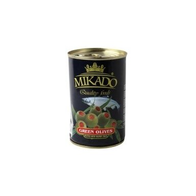 Alyvuogės MIKADO, su lašišų įdaru, M dydis, 300/120 g