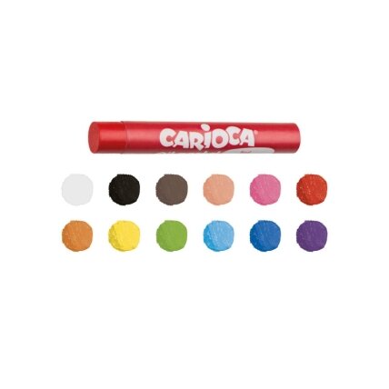 Aliejinės kreidelės CARIOCA, 10 mm, 12 spalvų 1 Aliejinės kreidelės CARIOCA, 10 mm, 12 spalvų 1