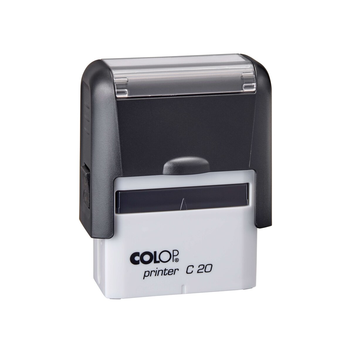 Antspaudas COLOP Printer C20, juodas korpusas, bespalvė pagalvėlė Antspaudas COLOP Printer C20, juodas korpusas, bespalvė pagalvėlė