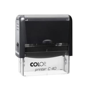 Antspaudas COLOP Printer C40, juodas korpusas, juoda pagalvėlė Antspaudas COLOP Printer C40, juodas korpusas, juoda pagalvėlė