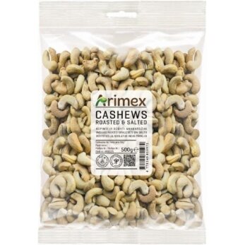 Anakardžių riešutai ARIMEX, kepinti ir sūdyti, 500 g