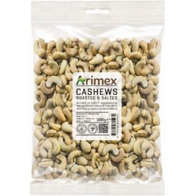 Anakardžių riešutai ARIMEX, kepinti ir sūdyti, 500 g