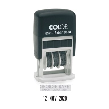 Antspaudas COLOP Mini Dater S160 EN, su bespalve pagalvėle Antspaudas COLOP Mini Dater S160 EN, su bespalve pagalvėle