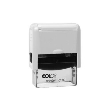 Antspaudas COLOP Printer C10, baltas/skaidrus korpusas, mėlyna pagalvėlė Antspaudas COLOP Printer C10, baltas/skaidrus korpusas, mėlyna pagalvėlė