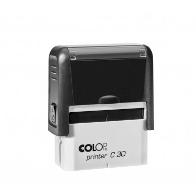Antspaudas COLOP Printer C30, juodas korpusas, juoda pagalvėlė