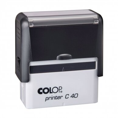 Antspaudas COLOP Printer C40, juodas korpusas, bespalvė pagalvėlė 1