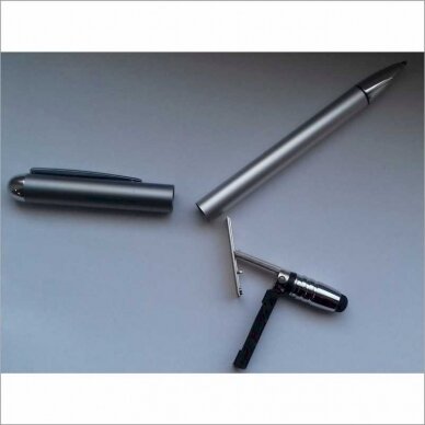 Antspaudas-rašiklis su jutikliniu rašikliu COLOP ALU Magnet, sidabro sp., juoda pagalvėlė 1