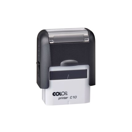 Antspaudas COLOP Printer C10, juodas korpusas, bespalvė pagalvėlė Antspaudas COLOP Printer C10, juodas korpusas, bespalvė pagalvėlė