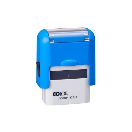 Antspaudas COLOP Printer C10, mėlynas korpusas, mėlyna pagalvėlė Antspaudas COLOP Printer C10, mėlynas korpusas, mėlyna pagalvėlė