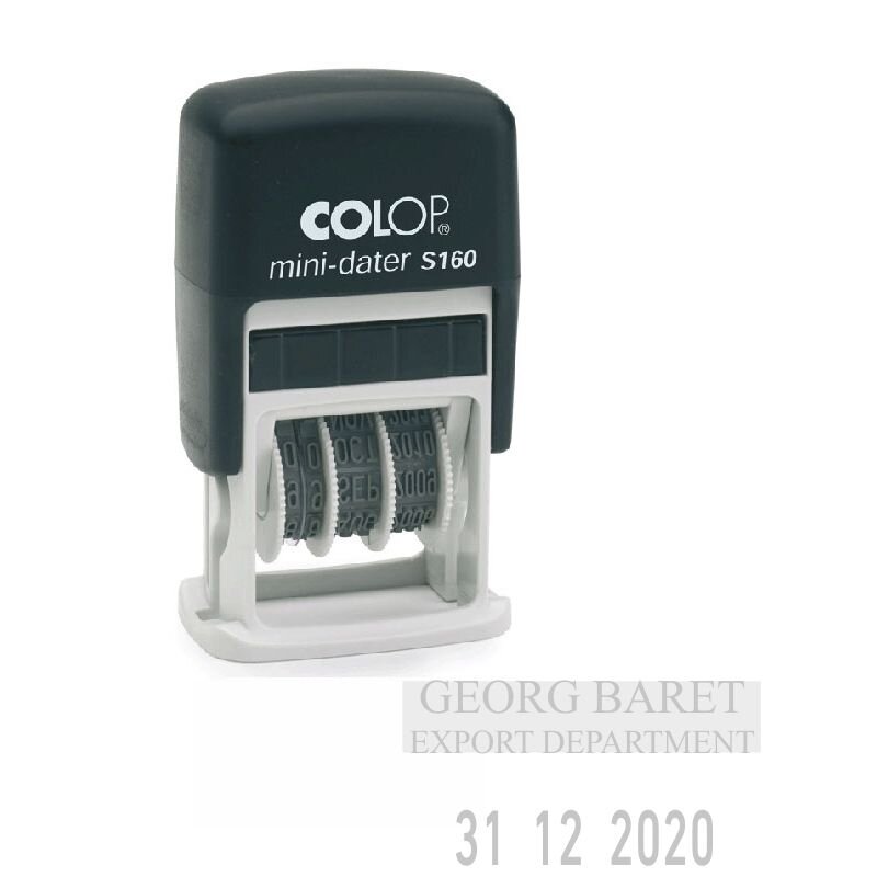 Antspaudas COLOP Mini Dater S160 D03, su bespalve pagalvėle Antspaudas COLOP Mini Dater S160 D03, su bespalve pagalvėle
