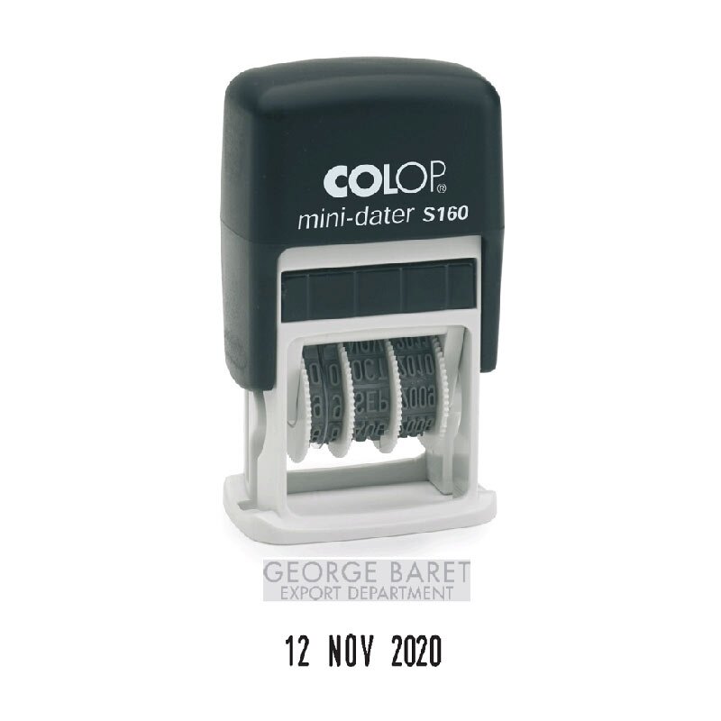 Antspaudas COLOP Mini Dater S160 EN, su bespalve pagalvėle