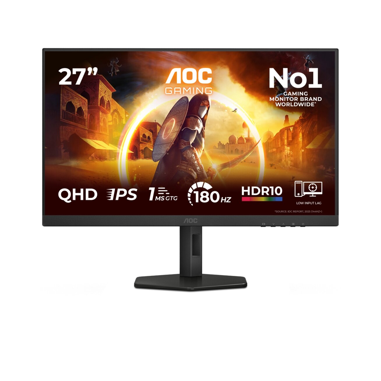AOC G4 Q27G4XF, 68.6 cm (27"), 2560 x 1440 pixels, Quad HD, LED, 1 ms, Black, Grey