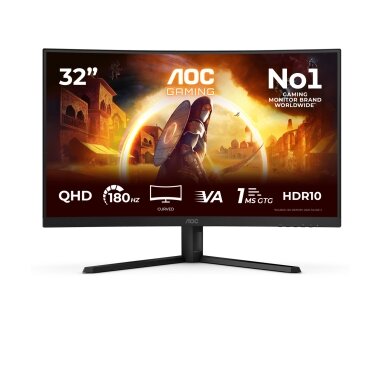 AOC G4 CQ32G4VE, 80 cm (31.5"), 2560 x 1440 pixels, Quad HD, LCD, 1 ms, Black, Grey AOC G4 CQ32G4VE, 80 cm (31.5"), 2560 x 1440 pixels, Quad HD, LCD, 1 ms, Black, Grey