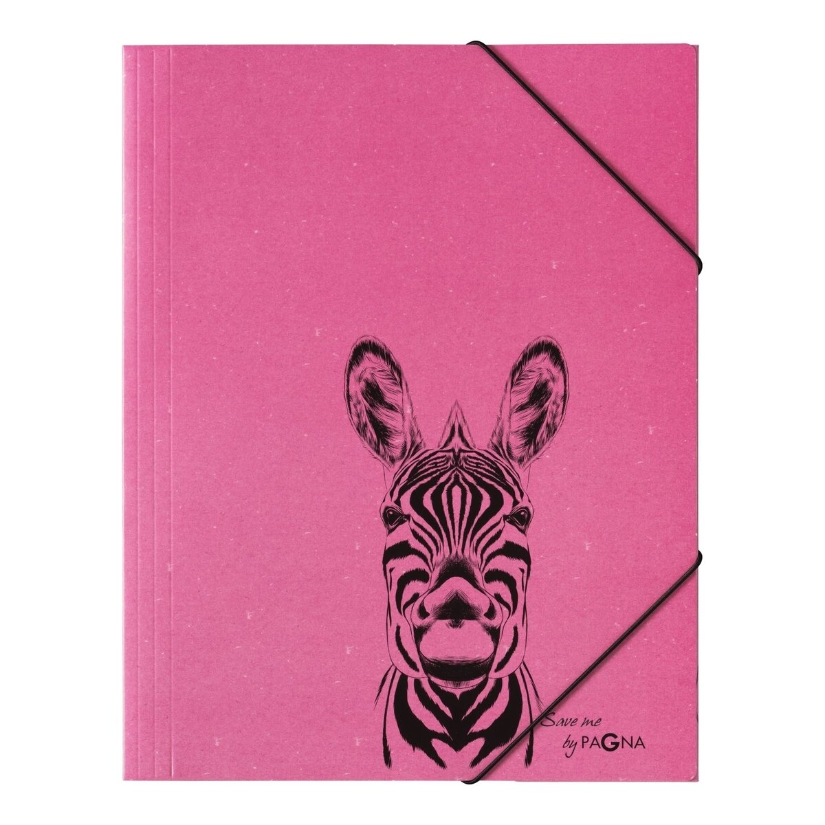 Aplankas dokumentams, sąsiuviniams PAGNA Zebra, A4, su gumele, rožinis Aplankas dokumentams, sąsiuviniams PAGNA Zebra, A4, su gumele, rožinis