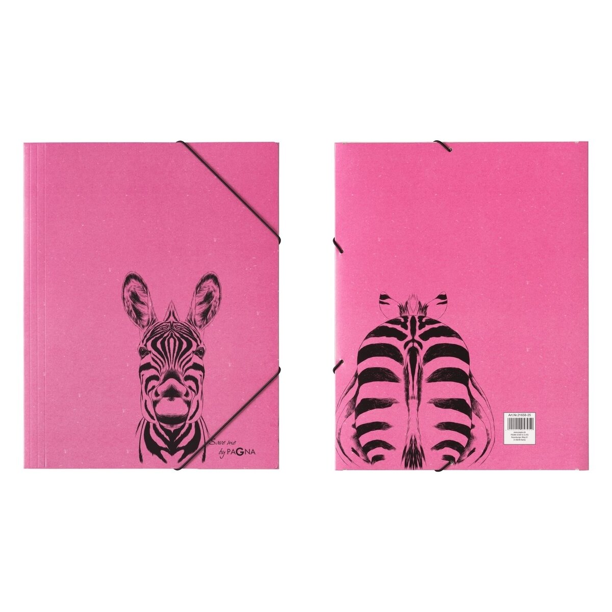 Aplankas dokumentams, sąsiuviniams PAGNA Zebra, A4, su gumele, rožinis 1 Aplankas dokumentams, sąsiuviniams PAGNA Zebra, A4, su gumele, rožinis 1