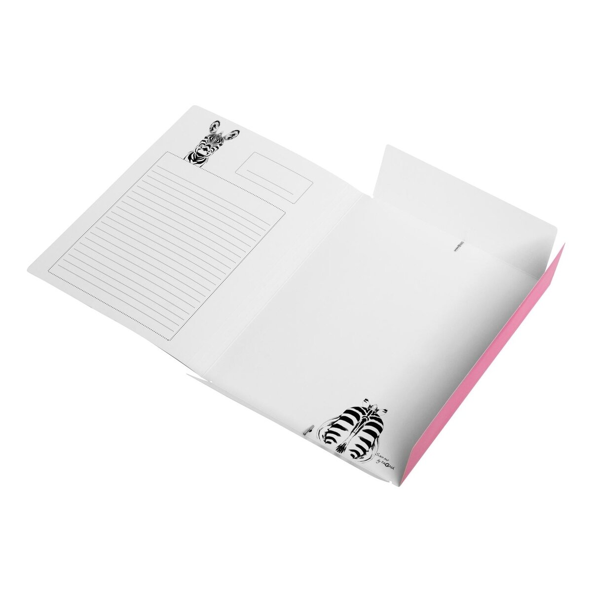 Aplankas dokumentams, sąsiuviniams PAGNA Zebra, A4, su gumele, rožinis 2 Aplankas dokumentams, sąsiuviniams PAGNA Zebra, A4, su gumele, rožinis 2