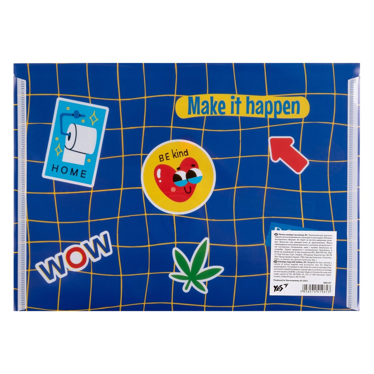Aplankas (vokas) su spaustuku YES "Sticky Mood" , B5 1