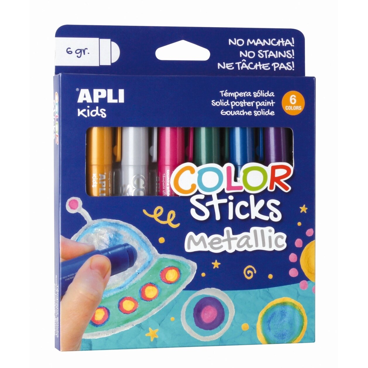 Apli Kids dažų pastelės METALLIC (ypač ryškios ir blizgios) Apli Kids dažų pastelės METALLIC (ypač ryškios ir blizgios)