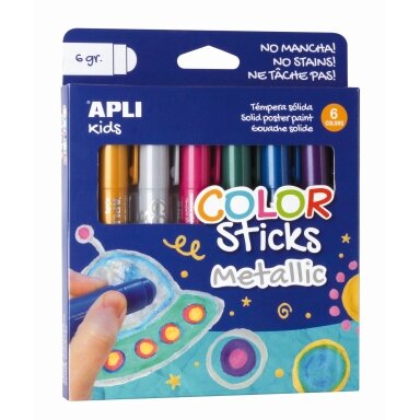 Apli Kids dažų pastelės METALLIC (ypač ryškios ir blizgios)