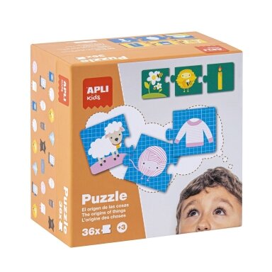 Apli Kids dėlionė „Daiktų kilmė”