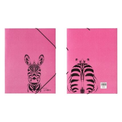 Aplankas dokumentams, sąsiuviniams PAGNA Zebra, A4, su gumele, rožinis 1 Aplankas dokumentams, sąsiuviniams PAGNA Zebra, A4, su gumele, rožinis 1