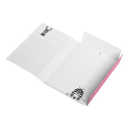 Aplankas dokumentams, sąsiuviniams PAGNA Zebra, A4, su gumele, rožinis 2 Aplankas dokumentams, sąsiuviniams PAGNA Zebra, A4, su gumele, rožinis 2