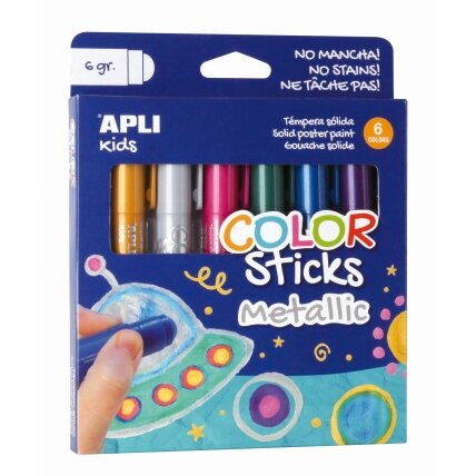 Apli Kids dažų pastelės METALLIC (ypač ryškios ir blizgios) Apli Kids dažų pastelės METALLIC (ypač ryškios ir blizgios)