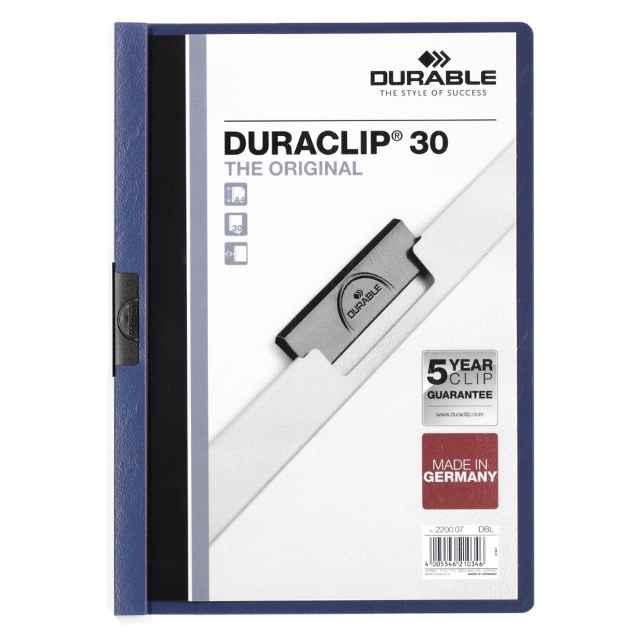 Aplankas su spaustuku DURABLE DURACLIP® 30, A4 Aplankas su spaustuku DURABLE DURACLIP® 30, A4