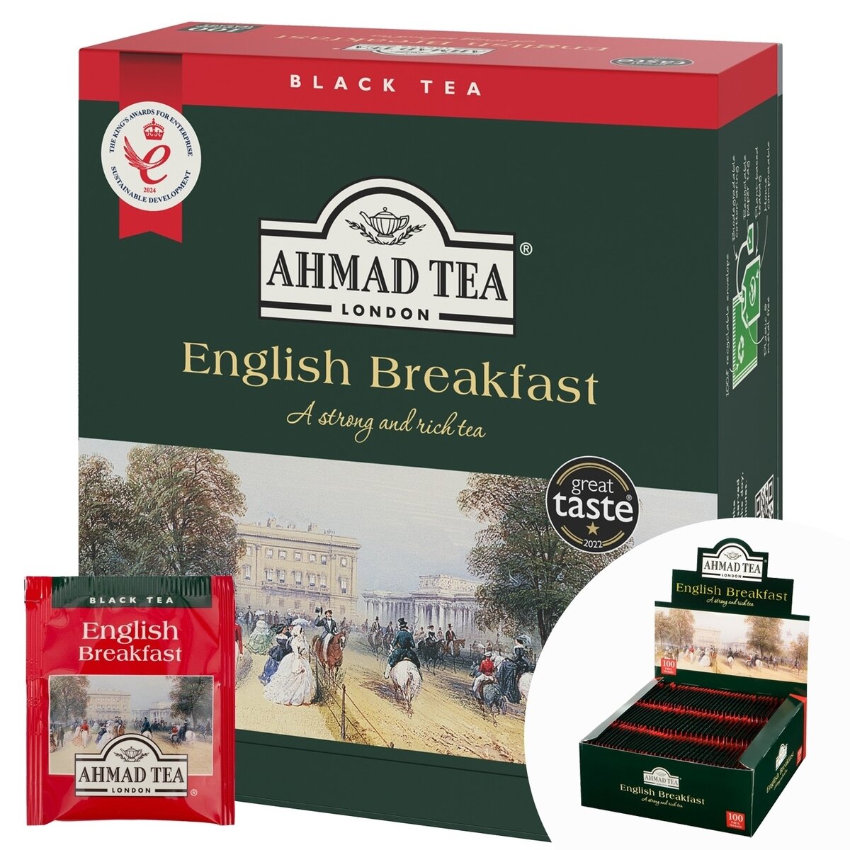 Arbata AHMAD Alu ENGLISH Breakfast, 100 x 2 g arbatos pakelių. Arbata AHMAD Alu ENGLISH Breakfast, 100 x 2 g arbatos pakelių.