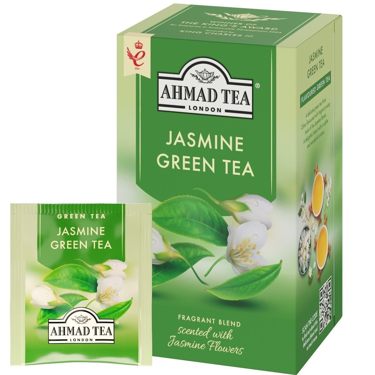 Arbata AHMAD ALU JASMINE GREEN, 20 vokelių su siūlu Arbata AHMAD ALU JASMINE GREEN, 20 vokelių su siūlu