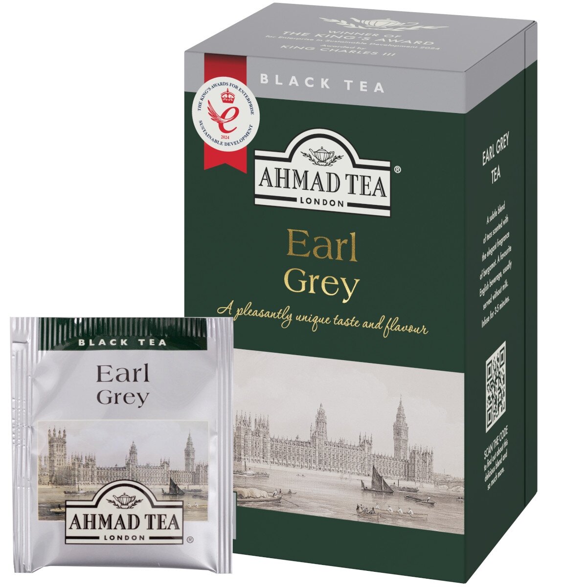 Arbata AHMAD EARL GREY, 20 arbatos pakelių folijos vokeliuose