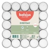 Arbatinė žvakė BOLSIUS, balta, metaliniame indelyje, 3,5 h, 100 vnt.