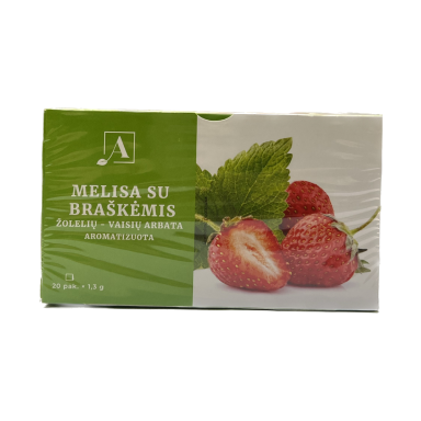 Arbata Austėja melisų/braškių 20x1.3 g Arbata Austėja melisų/braškių 20x1.3 g