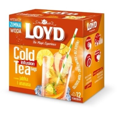 Arbata LOYD Cold Infusion, obuolių ir ananasų skonio, 12 x 2,5 g Arbata LOYD Cold Infusion, obuolių ir ananasų skonio, 12 x 2,5 g