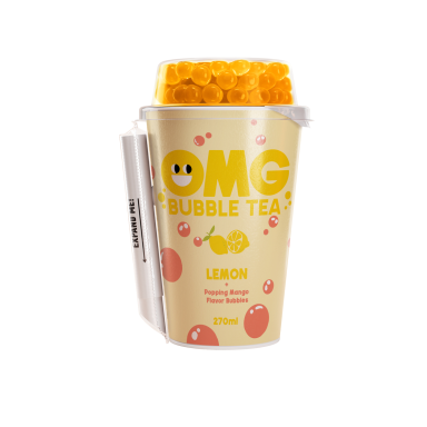 Arbatos gėrimas OMG, citrinų skonio su mango burbuliukais, 270 ml Arbatos gėrimas OMG, citrinų skonio su mango burbuliukais, 270 ml
