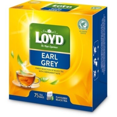 Aromatizuota juodoji arbata LOYD Earl Grey, 75 x 1.7g Aromatizuota juodoji arbata LOYD Earl Grey, 75 x 1.7g
