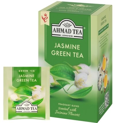 Arbata AHMAD ALU JASMINE GREEN, 20 vokelių su siūlu Arbata AHMAD ALU JASMINE GREEN, 20 vokelių su siūlu