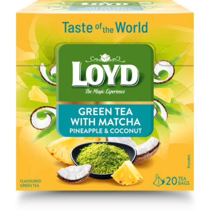 Arbata LOYD Green Matcha&Pineapple, Coconut 20 x 1,5g 1