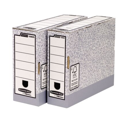 Archyvinė dėžė FELLOWES, 260 x 80 x 315 mm, pilka balta Archyvinė dėžė FELLOWES, 260 x 80 x 315 mm, pilka balta