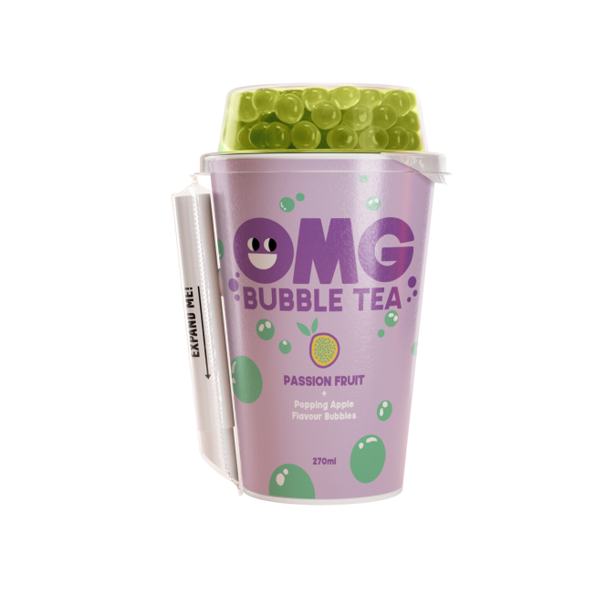 Arbatos gėrimas OMG, pasiflorų skonio su obuolių burbuliukais, 270 ml