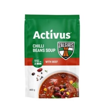 Aštri pupelių sriuba ACTIVUS&ŽALGIRIS su jautiena, maišelyje, 400g